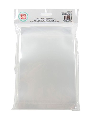 Image of Avery Elle SS-5001 Stamp & Die Storage Pockets 50 /Pkg Large 5 inch x 7 3 /8 inch, White /Clear, Single Pack (Pack of 2)