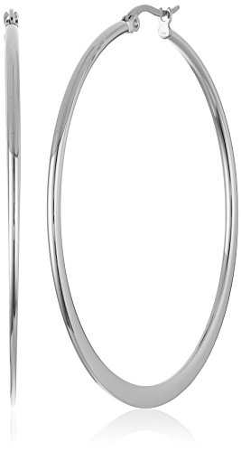 Image of Amazon Essentials Gold Plated or Stainless Steel Flattened Hoop Earrings
