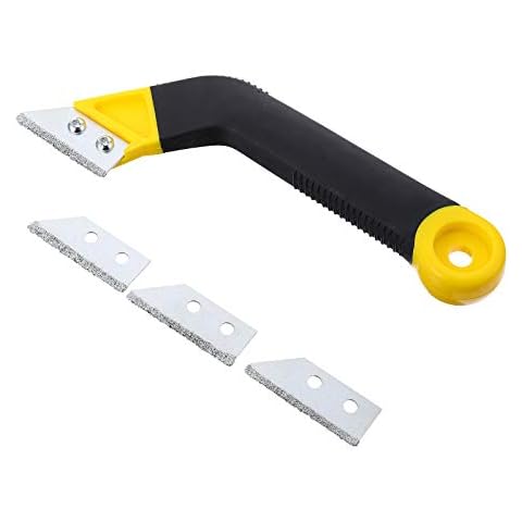 Grout Rake Remover Tool Floor Tile Grout Saw Angled Grout Scraping Rake Removing Tool for Wall Tiles Grout Cleaner Removal Tiling Tool Cover