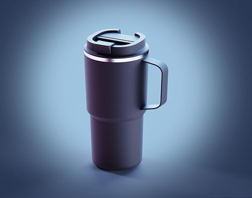 asobu Black 22oz Nitro Tumbler, Ceramic-Lined Insulated Travel Mug with Puramic™ Finish - Easy-carry handle, Durable, Spill-Proof Design, Double-Wall Stainless Steel for Pure Flavor by asobu - Used condition - Image 3