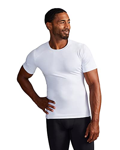 Tommie Copper Mens Lower Back Support Shirt Compression Shirts for Men with Lower Back Pain Relief Lower Back Support for Men Back Relief from Low Back Pain White S