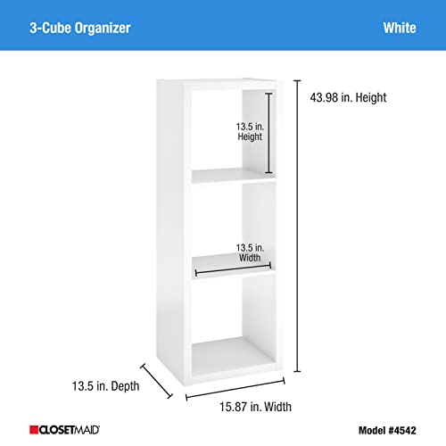 Image of ClosetMaid Decorative Open Back 3-Cube Storage Organizer, White