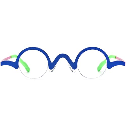 Image of FONEX Colorful Pure Titanium Glasses Frame Women Retro Round Eyeglasses