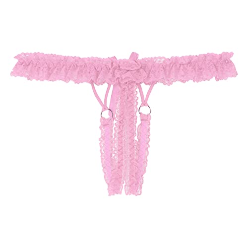 MSemis Men's Lace Sexy Jockstrap T-Back Underwear Tanga Hollow Out Sissy Crossdress Panties Lingerie4