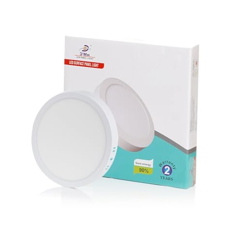 Image of D'Mak 22 Watt Round LED Surface Panel Light for Indoor Lighting - Warm White (Pack of 20)