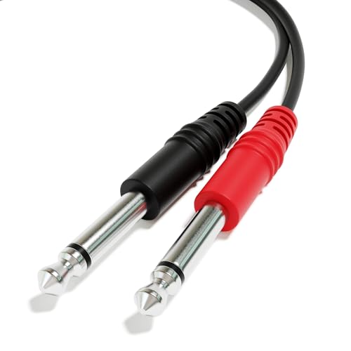 Cable divisor estéreo a mono 1/4" TRS a 2 x 1/4" TS miniatura 5