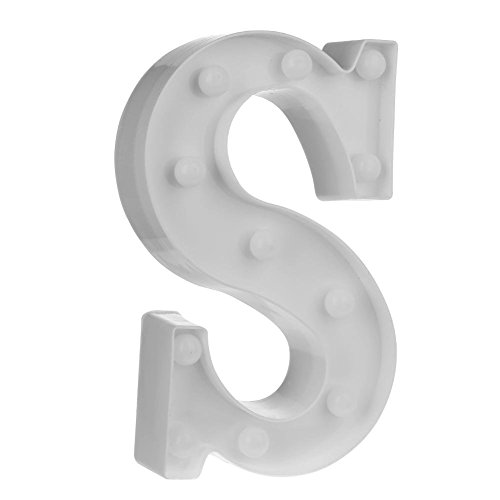 Image of NYRWANA DELIVERING SMILES IN INIDA 8.6 inch inch Battery Powered LED Marquee Letter /Alphabet Warm White Lights (Letter - S, White)Pack of 1