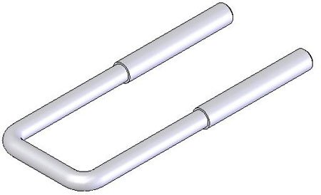 De-Sta-Co Clamp Accessories, Hook Assembly w/Locknuts, U-Hook, Use w/clamp TC-331-SS, St. Steel (1 Each)