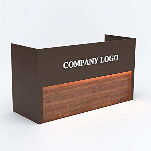 Creative Furniture Wooden Sleek Series Modern Reception Desk with 3-Drawer Pedestal in Redish Tone Oak Laminate Finish(L 1400mm x D 600mm x H 760mm/1100mm)