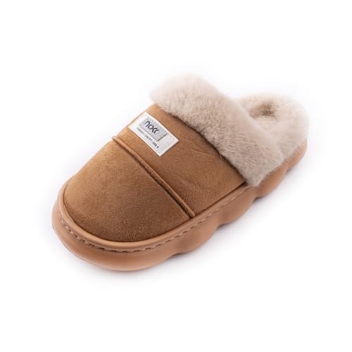 R-ISLAND Zapatillas de estar por casa, pantuflas mujer, EVA, con dos tallas, comodos ligeros y antideslizantes, genial para hogar. (Marron 38/39)