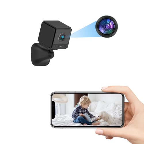 Smhawk Smhawk Small Indoor Camera, 2K FHD WiFi Camera, Mini Home Security Camera, Cloud & SD Storage Security Camera, Motion Detection Alarm Device, Auto Night Vision, Upgraded Stable Stand;(Black