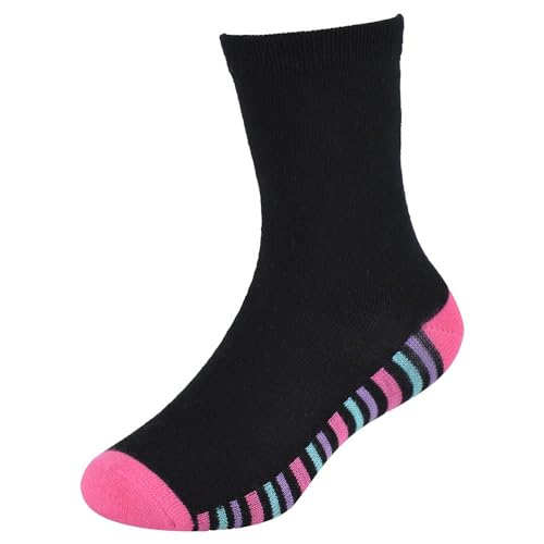 Girls Bamboo Heel and Toe Stripes Socks Pack of 3 Classic Comfortable Kids Socks for Daily Wear Footwear3