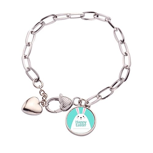 Bracelet lapin bleu et cœur Happy Easter pour célébrer les fêtes en famille