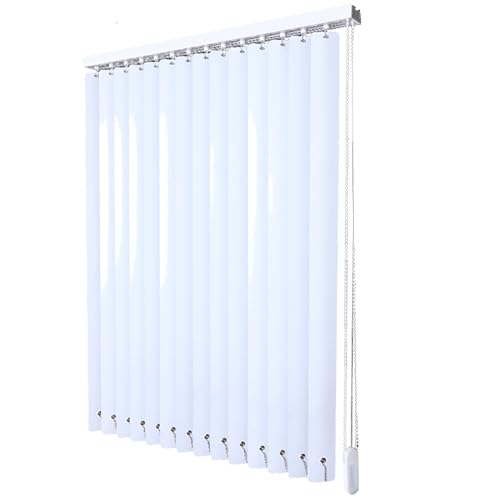 LRYELWA Estores Verticales de Aluminio,Cortina Corredera Opaco Persianas Verticales Blackout Termico,Veneciana para Puertas y Ventanas,Tamaño Personalizable,Ancho x Alto (Blanco,60cm x 170cm)