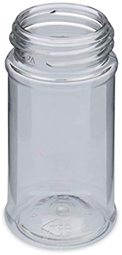 12 PACK - 3.5 Oz with Black Cap - Plastic Spice Jars Bottles