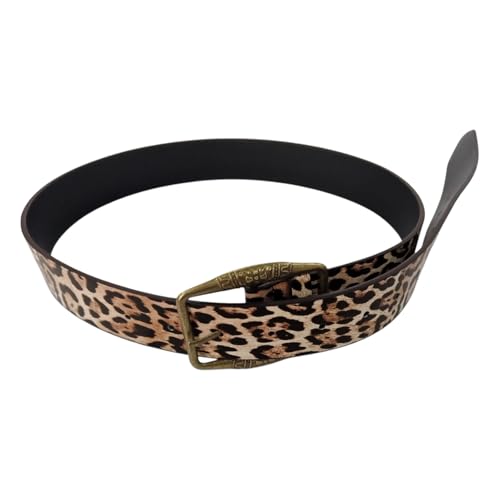 Fashion Leopards Print Belt Adjustable Trendy Unisex Waist Belt for Women and Men Accessory