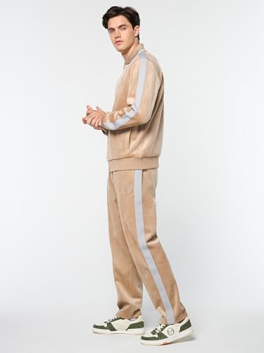 Sergio Tacchini Men's Maglia Velour Track Jacket- Humus4