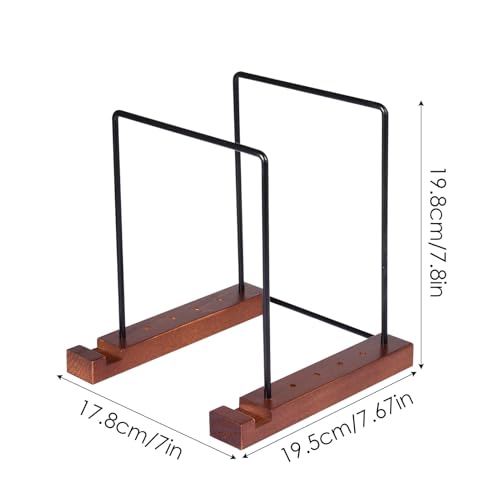 Soporte de madera para discos con marco de equilibrio para mesa 3