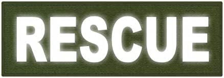 世界の人気ブランド Rescueパッチ 6 X 2 Reflectiveレタリング Odグリーンbacking フックファブリック