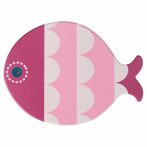 Set mit 4 dekorativen Fliesen 20 x 16 cm aus Keramik, Unterseite aus Kork, Farbe Fish