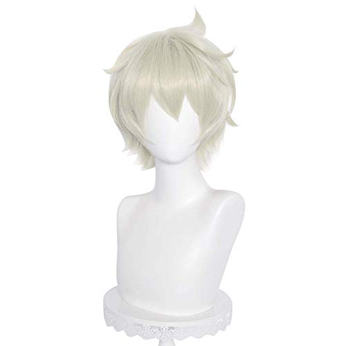 Bennett Cosplay Wig Short Blonde Anime Spiky Layered Wig with Bangs Synthetic Hair for Men Halloween Party