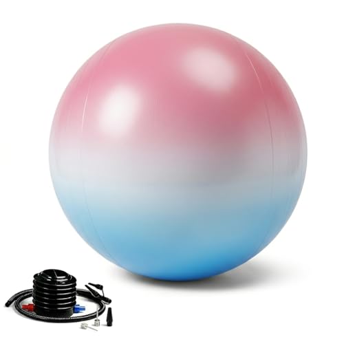 Image of 65cm Exercise Ball with Pump, Anti-Burst Non-Slip Stability Ball for Yoga Pilates Balance Workout Pregnancy and Physical Therapy Home Office Use