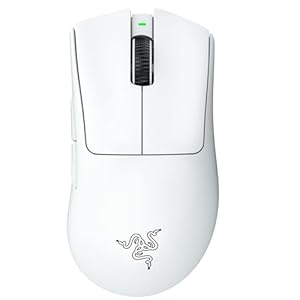 Razer DeathAdder V3 Pro Wireless Gaming Mouse: 64g Lightweight Ergonomic – 30K DPI Optical Sensor – Gen-3 Optical Switches – 8 Programmable Controls – Up to 90 Hr Battery – White