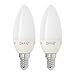 IKEA RYET LED-Lampe E14 200 lm, kerzenförmig, opalweiß-2 Stück, Plastik, 3 W, (1er Pack)