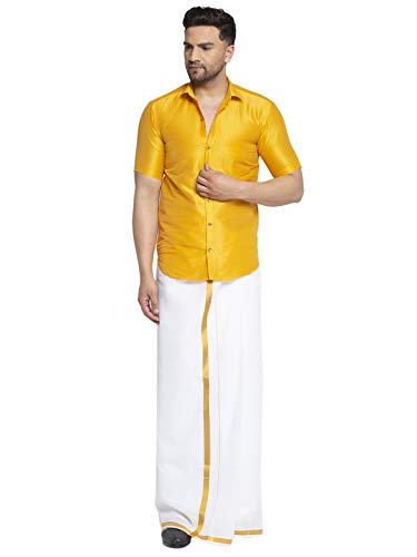 Image of SAIFOO Men's Classic Silk Ethnic Shirt.