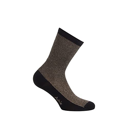 ACHILE - Mi-chaussettes rayures Lurex en coton - couleur - Noir - Pointure - 35-41