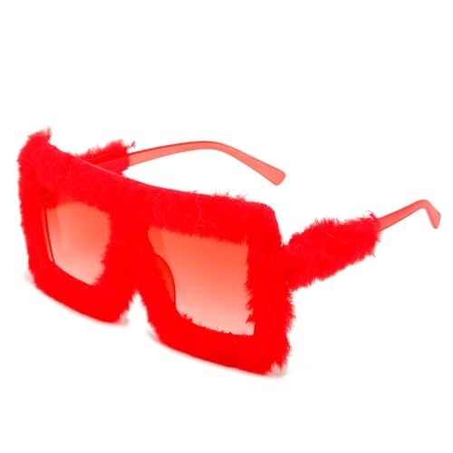Lunettes de soleil pour femmes surdimensionnées verres UV400 C3Red-Red