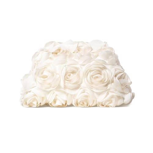 Image of 3D Flower Evening Bag for Women Elegant Floral Bridal Handbags Rose Clutch Purse for Wedding, Prom, Cocktail Party,Date Night
