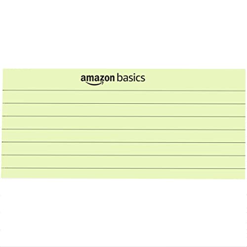 Image of amazon basics Wide Ruled 5X 8 - Inch 50-Sheet Lined Writing Note Pad, Green - Pack Of 12