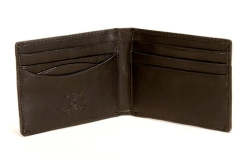Tony Perotti Mens Italian Cow Leather Front Pocket Bifold Credit Card Wallet in Black