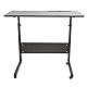Mobiler Beistelltisch Pflegetisch, Höhenverstellbar Tragbarer Laptop-Tisch mit Rollen, Schreibtisch-Bett-Seiten-Lesetisch für Arbeitszimmer zu Hause 80,2 x 40 x 71,5-91 cm (Nussbaum dunkel)