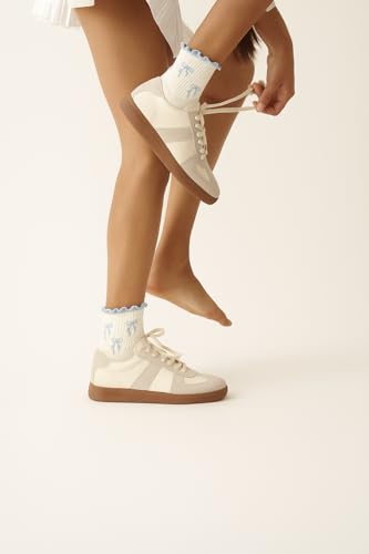 Image of Shapes Studio Half Calf Grip Socks, Cute Fruit Pilates Socks, Ruffle Socks, Non-Slip for Barre Yoga