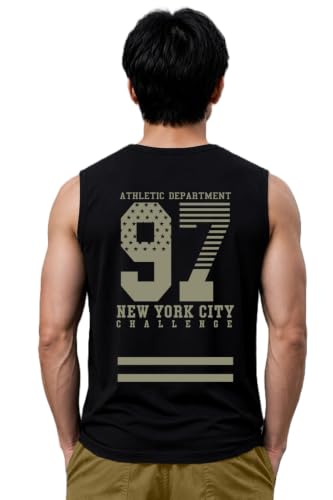 Image of JUGULAR Tank Tops Sleeveless T-Shirt for Men Gym Wear Vest Solid Stylish Round Neck Running for Sports Workout Fitness & Casual or Beach Wear