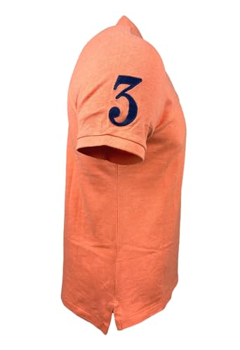 Image of POLO RALPH LAUREN Mens Custom Slim Fit Big Pony Logo Mesh Polo Shirt (X-Large, Orange Heather)