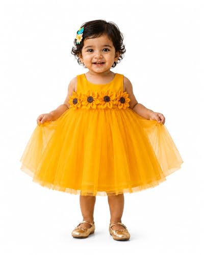 Image of Stanwells Kids Baby Net Dress for Baby Girl Birthday Summer Dress