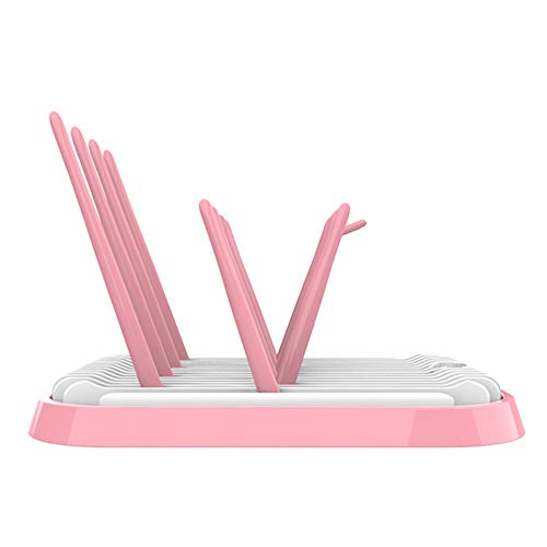 DXIA Rastrelliere Asciuga Biberon, Bottiglia Stendino Scolabiberon, Bottiglia Stendino Scaldabiberon per Bambino Piatti, Ideale per Biberon, Tettarelle, Tazze, Tazze da Bambino (rosa)