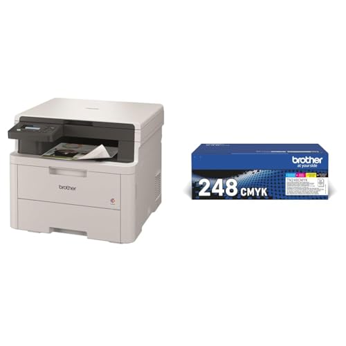 Brother DCP-L3520CDWE 3-in-1 Farb-LED Multifunktionsgerät Original TN-248VAL Toner 4er-Pack Schwarz,Gelb,Cyan, Magenta