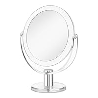 CLSEVXY Vanity Makeup Mirror with Stand, 1X/15X Magnification Double Sided 360 Degree Swivel, Portable Table Desk Counter top Magnifying Mirror, Tabletop Bathroom Shaving Mirror, 6.25 Inch