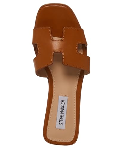 Steve Madden Women's Hadyn Sandal, Cognac Leather, 8.5