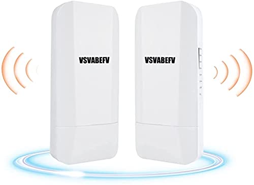 VSVABEFV Wireless WiFi Bridge 300Mbps 2.4G Long Range Point to Point Outdoor Waterproof CPE Router w