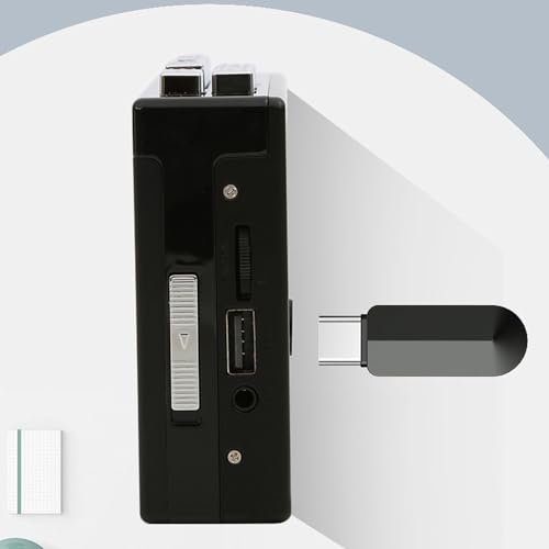 Sxhlseller Kassettenspieler, Tragbarer Kassetten zu MP3 Konverter und Recorder mit 3,5 mm AUX Buchse, Dual Power für die Umwandlung von Kassette in Digital, Heim und Reisegebrauch