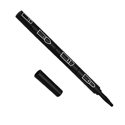 Housoutil 4-in-1 Detachable Lip Brush Set Multifunctional Eye Shadow Eyebrow Makeup Brush Portable Travel Makeup Tools Black