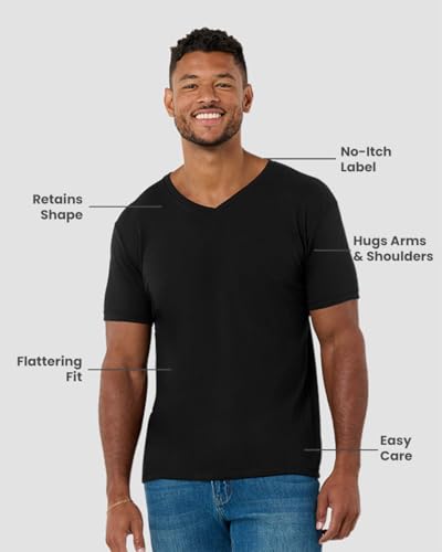 INTO THE AM Premium V Neck T Shirts for Men - Modern Fitted Tees S - 2XL Vneck Undershirts2
