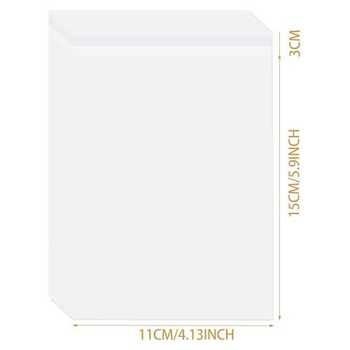 Image of 100 Pack A6 Self Seal Clear Self Seal Cellophane Envelopes / Food Safe Envelopes OPP Envelopes for Cookies Cards Envelopes