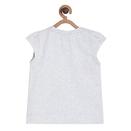 Image of miniklub Girls Grey Printed Pure Cotton Top