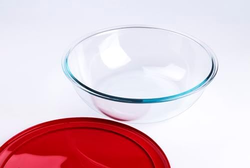 4.5L Round Glass Mixing Bowl with Lids, Glass Salad Bowls with BPA free cover. Oven, Microwave and Dishwasher Safe. - Thumbnail 5